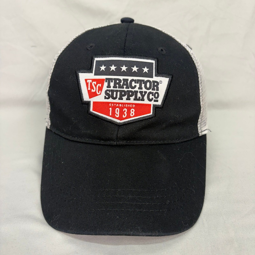 Tractor Supply Co Trucker Hat 80th Anniversary Mens OSFM Black Mesh Snapback